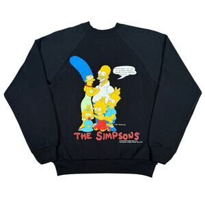 Vintage 1990 The Simpsons Black Crewneck Sweatshirt Made in USA Fits like XS